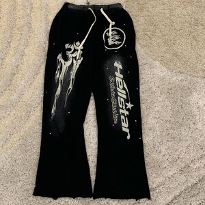 Hellstar Studios Black Flame Graphic Flared Sweatpants Men’s Sizes S, M, L